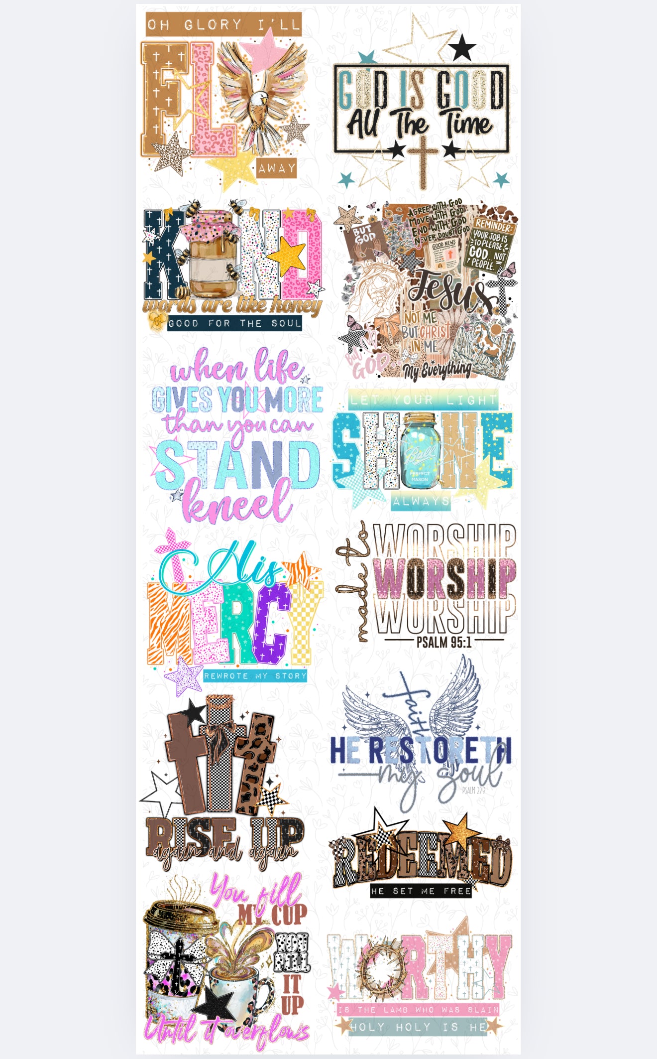 I'll Fly Away - PRE MADE GANG SHEET 22X60