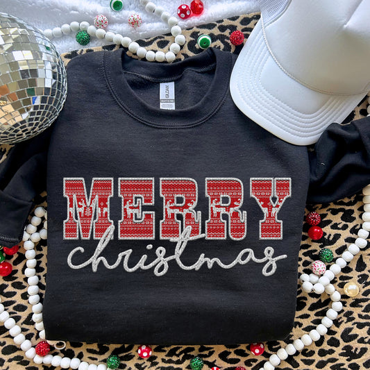 Merry Christmas Sweater White - TRANSFERS (RT)