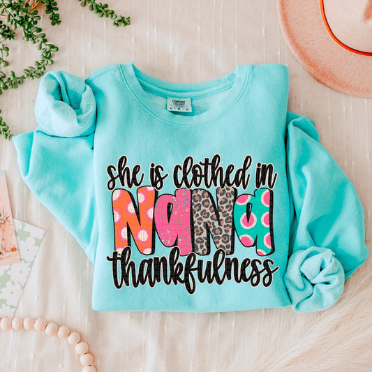 She is clothed in thankfulness NANA- Transfer (SDD)