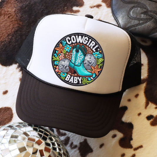 Cowgirl Baby Circle-Hat Transfer (E)