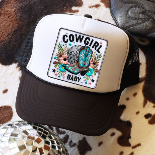 Cowgirl Baby Square-Hat Transfer (E)