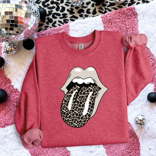 Leopard Print Lips and Tongue - TRANSFERS (L)