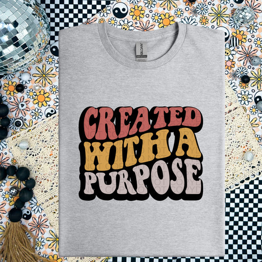 Created With a Purpose Retro Wavy - TRANSFER (CF)