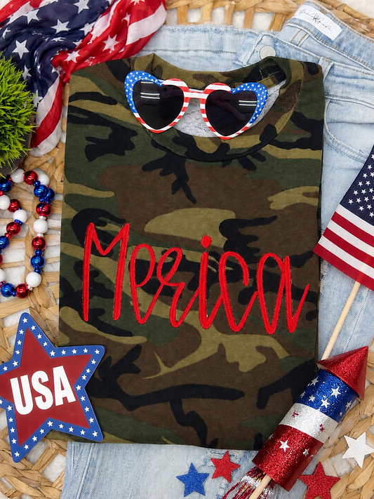 Merica Camo TSHIRT - Embroidered