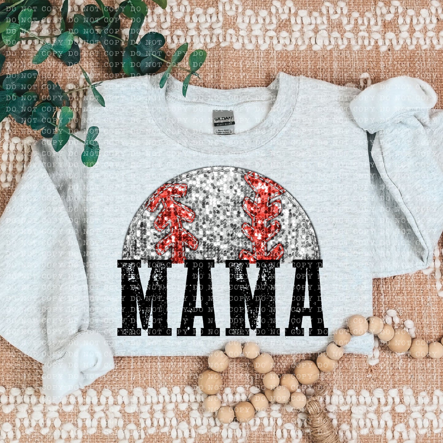 Baseball Mama faux sequin - Transfer (E)