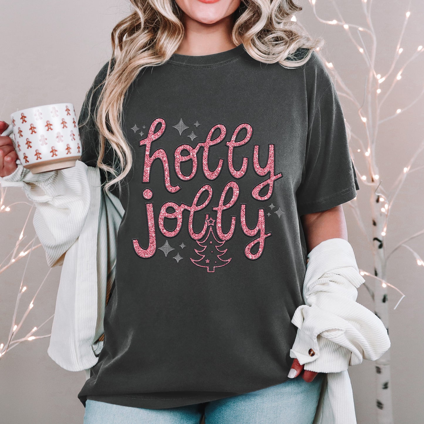 Holly Jolly Pink/Grey - TRANSFER (RT)