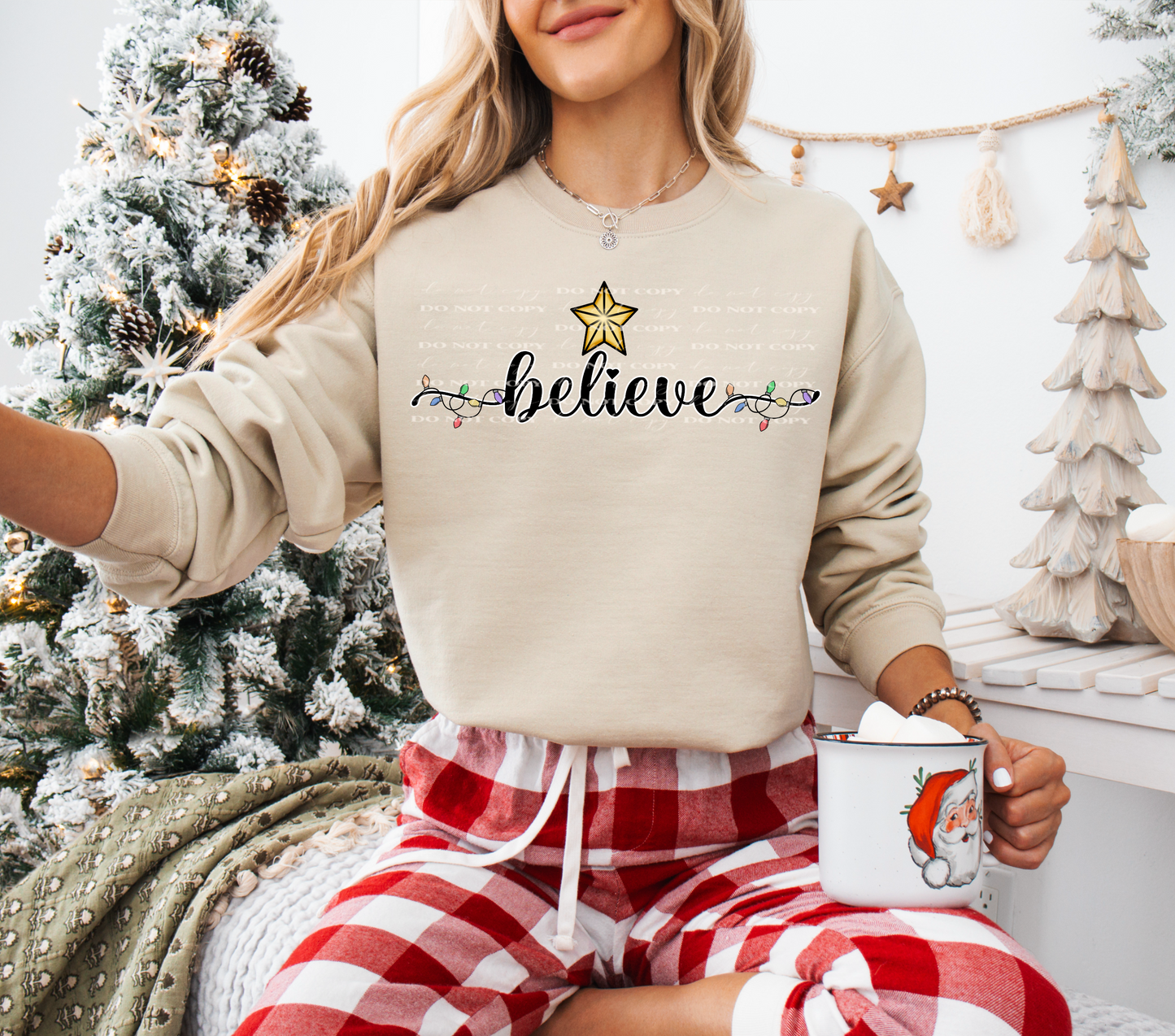 Believe with Star and Christmas Lights - TRANSFER (40E)