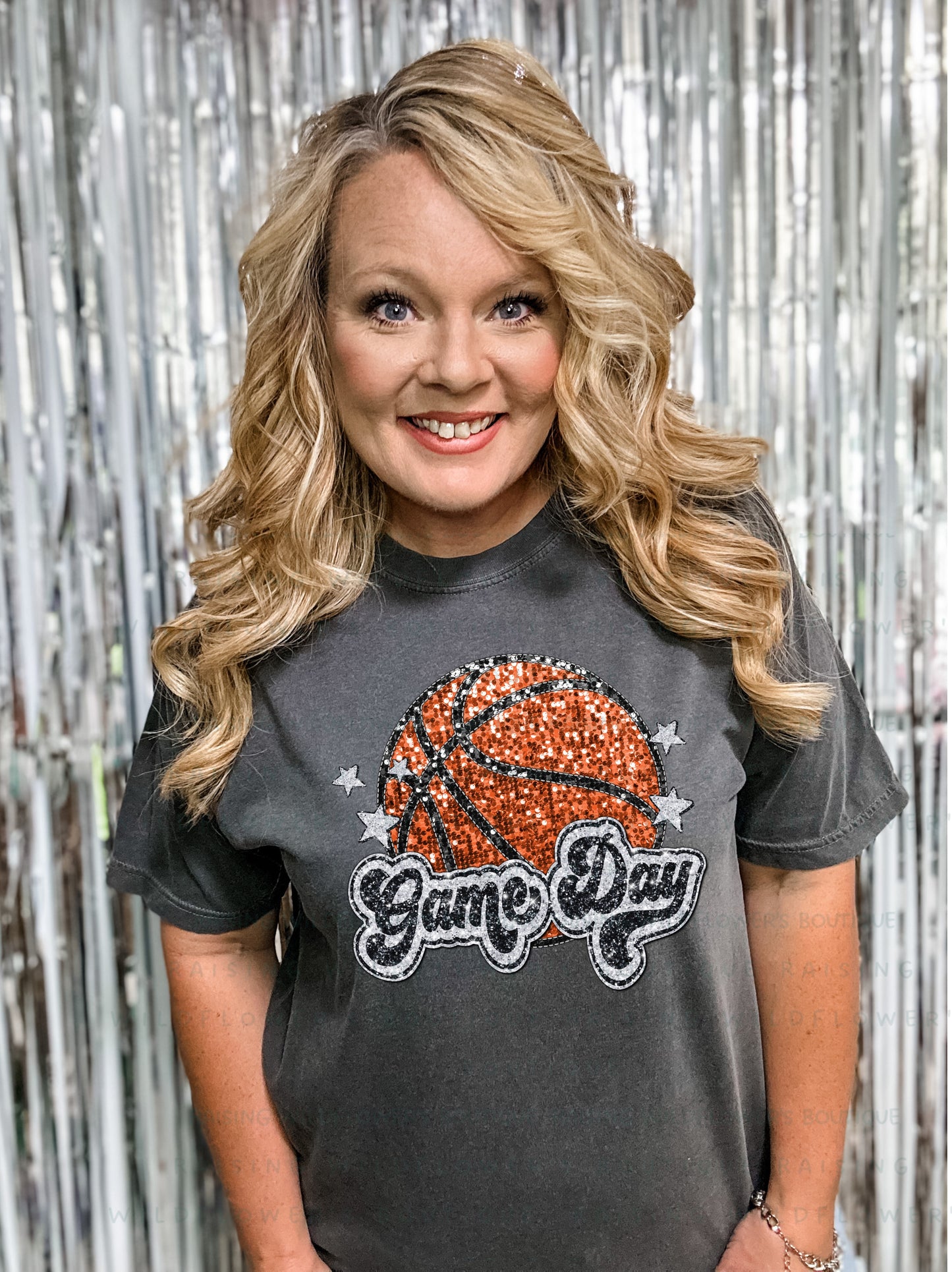 Game Day Basketball Faux Embroidery - Transfer