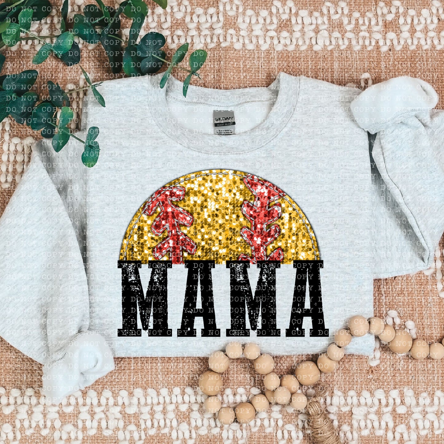 Softball Mama faux sequin - Transfer (E)