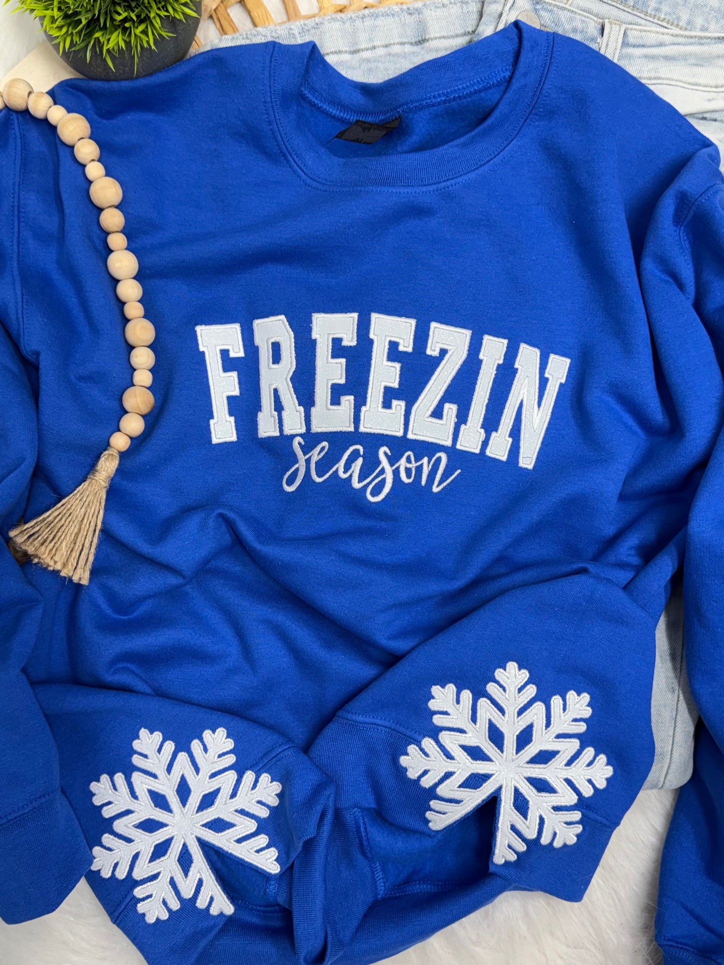 Freezin Season side snowflakes - EMBROIDERED