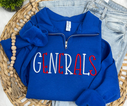 CUSTOM quarter zip sweatshirt (No pockets)- Embroidered