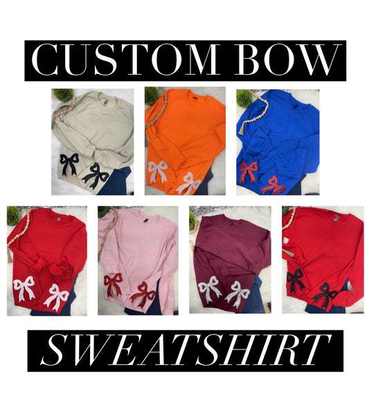 CUSTOM Side Bow Blank Chest Sweatshirt - Embroidered