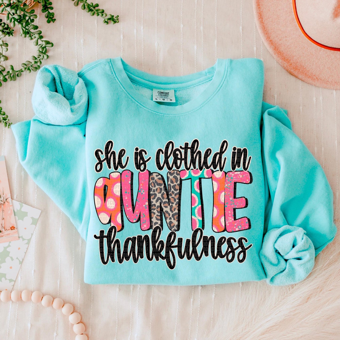 She is clothed in thankfulness AUNTIE- Transfer (SDD)