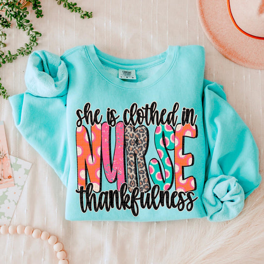 She is clothed in thankfulness NURSE- Transfer (SDD)