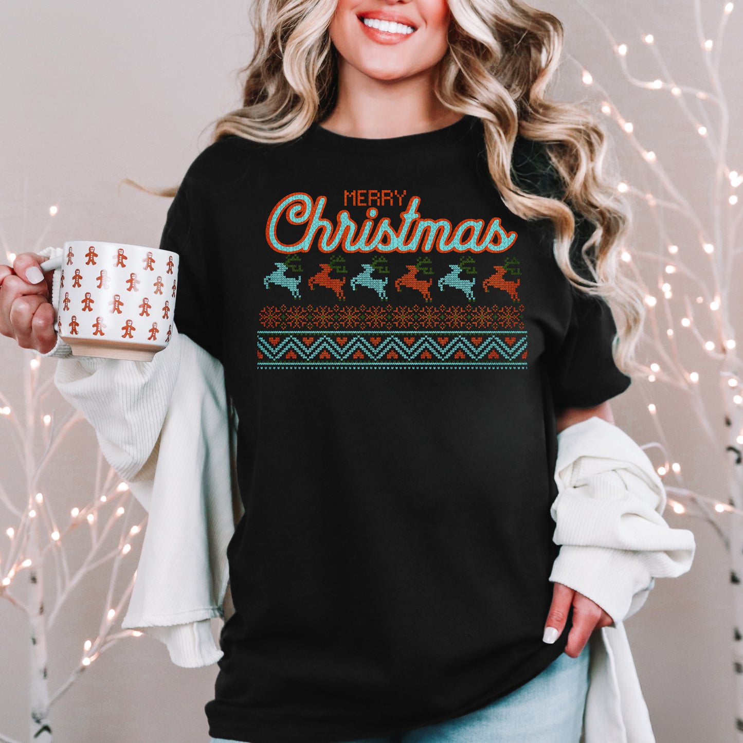 Merry Christmas Christmas Sweater Reindeer - TRANSFER (SDD)