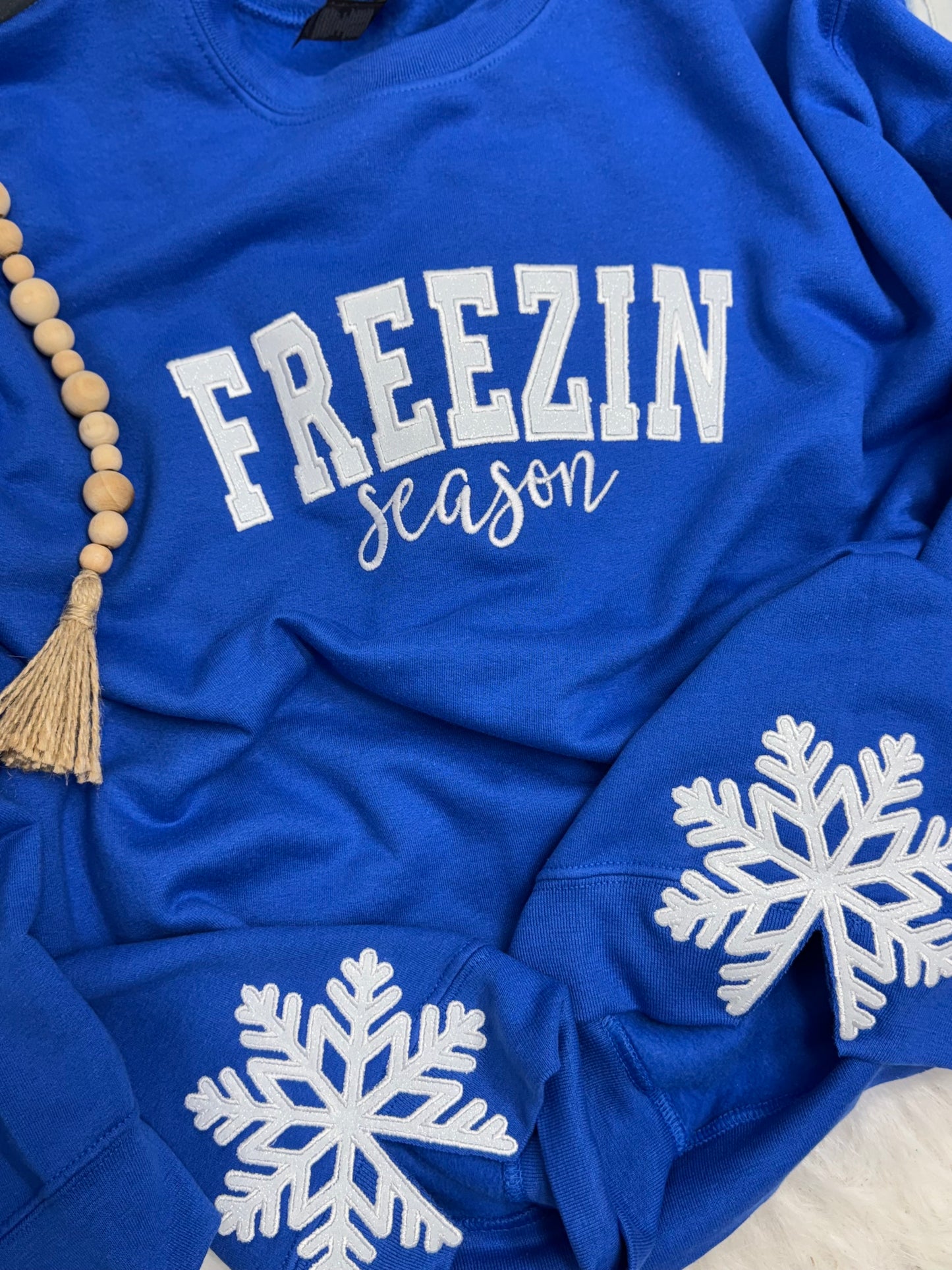 Freezin Season side snowflakes - EMBROIDERED