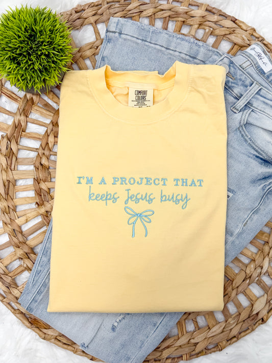 I'm a project that keeps Jesus busy TSHIRT - Embroidered