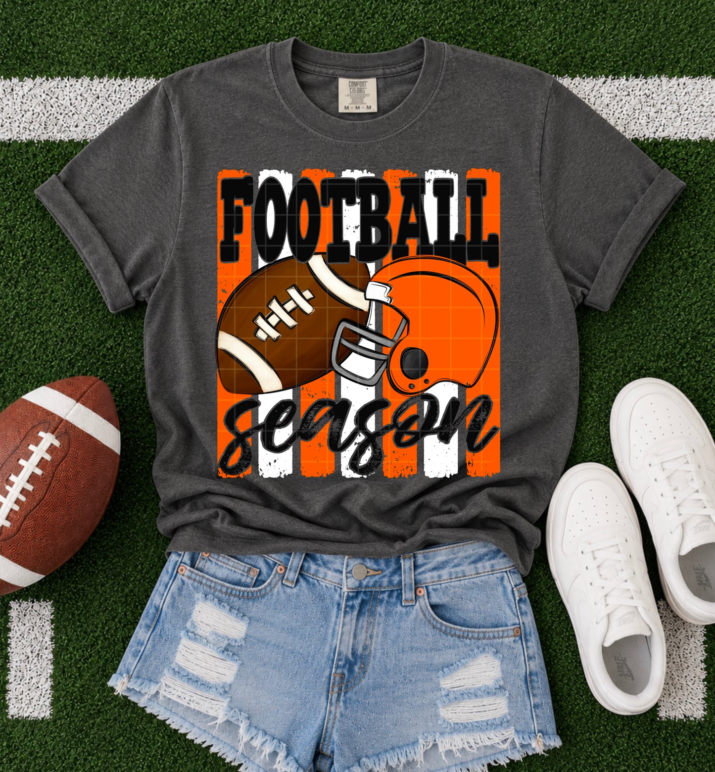 Football Season / Orange &  White -  TRANSFER (SDD)
