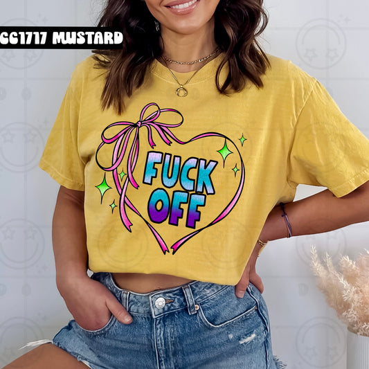 Fuck Off Ribbon Heart -  TRANSFERS (HW)