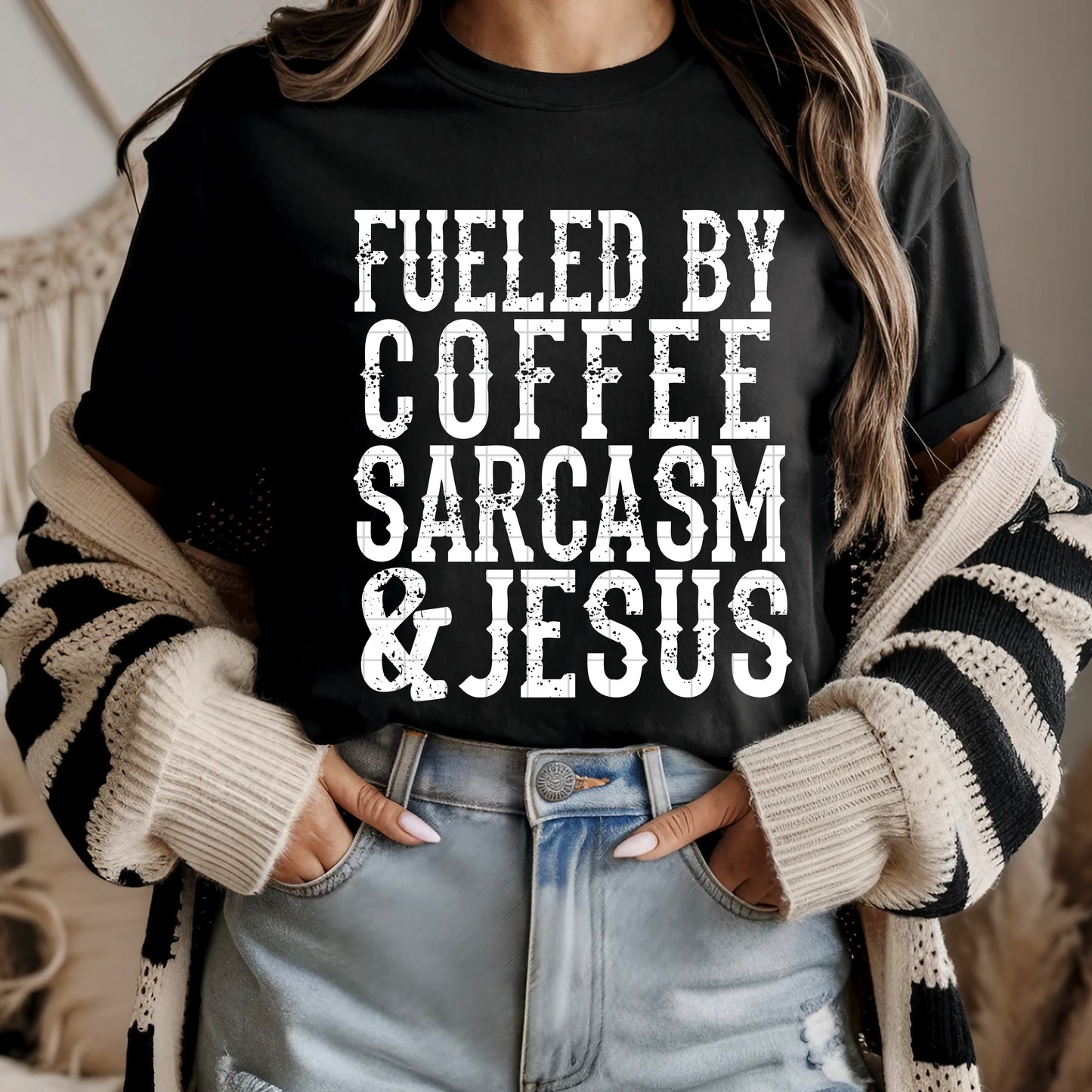Fueled By Coffee  / White -  TRANSFER (SDD)