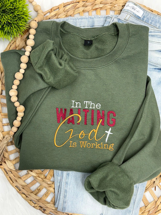 In the waiting-  EMBROIDERED SWEATSHIRT