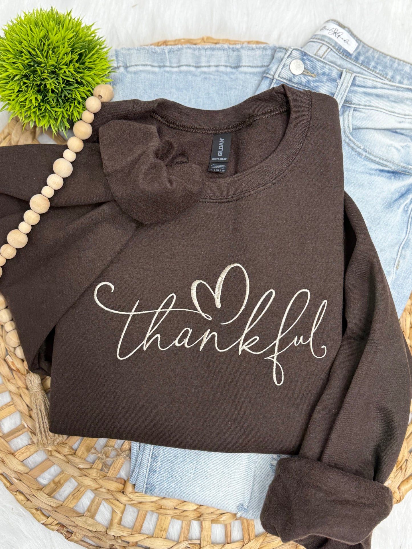 Thankful -EMBROIDERED SWEATSHIRT