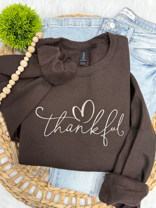Thankful -EMBROIDERED SWEATSHIRT