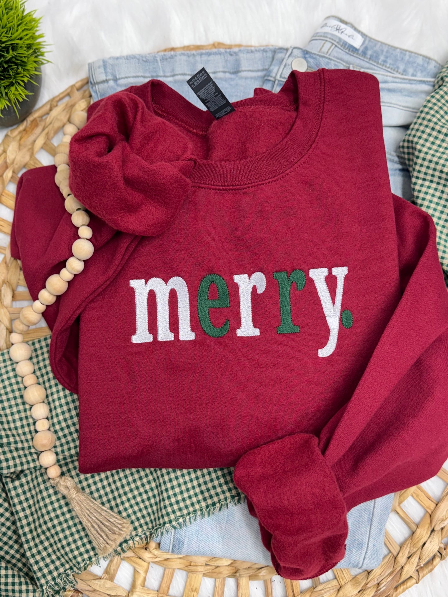 Merry  -EMBROIDERED SWEATSHIRT (Garnet)