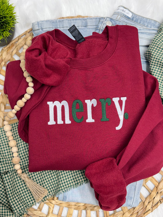 Merry  -EMBROIDERED SWEATSHIRT (Garnet)