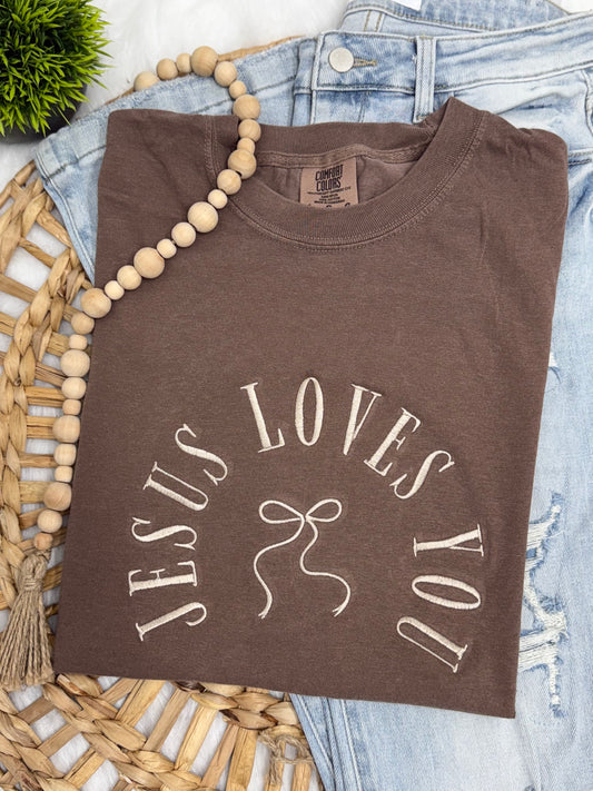 Jesus Loves You- EMBROIDERED TEE