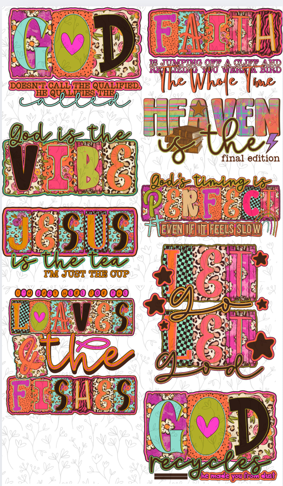 Bright Faith - PRE MADE GANG SHEET