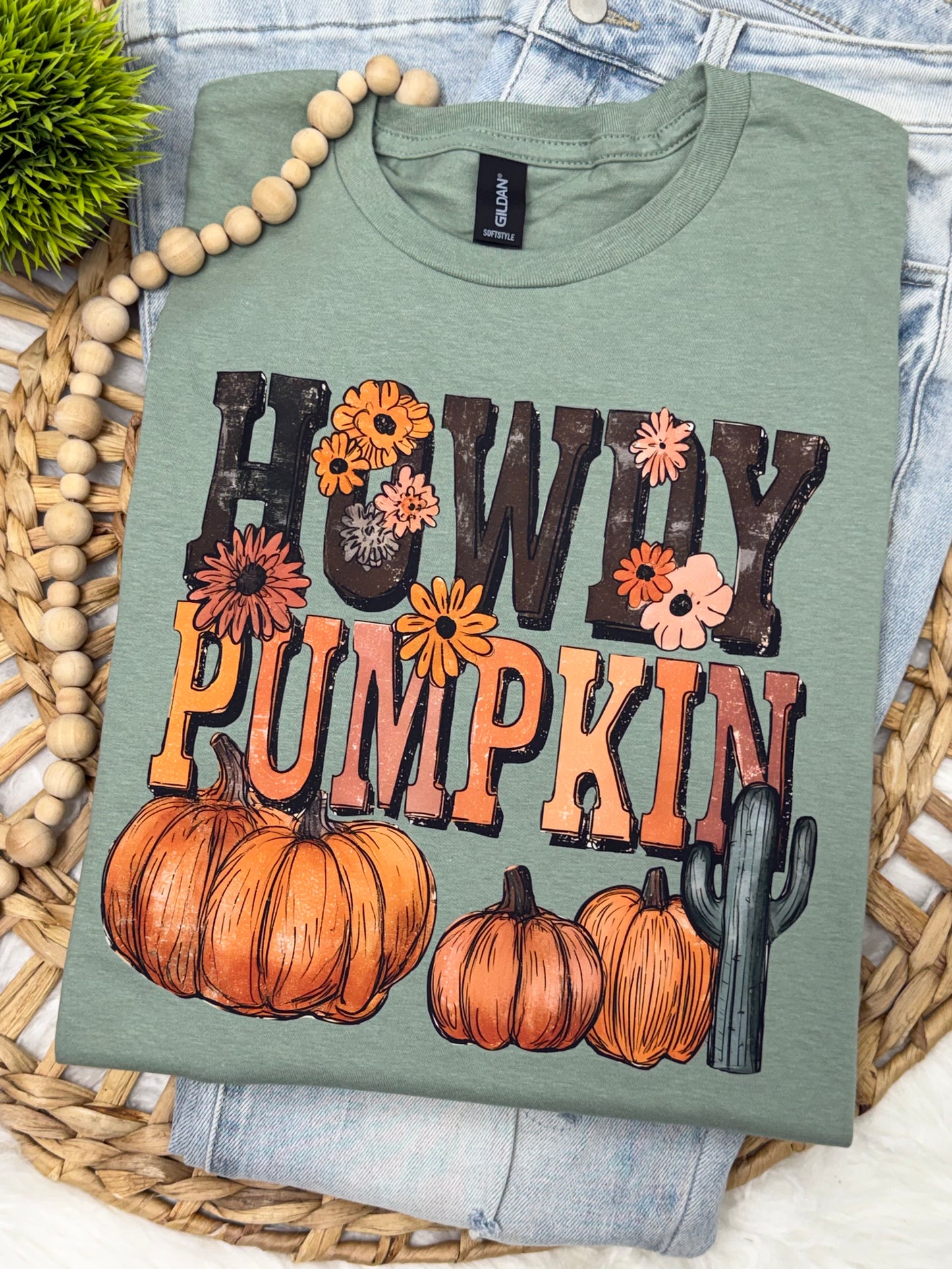 Howdy Pumpkin | Sage - COMPLETED TEE
