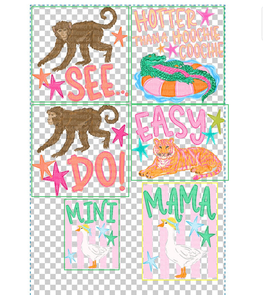 Monkey See Pre Made Gang Sheet
