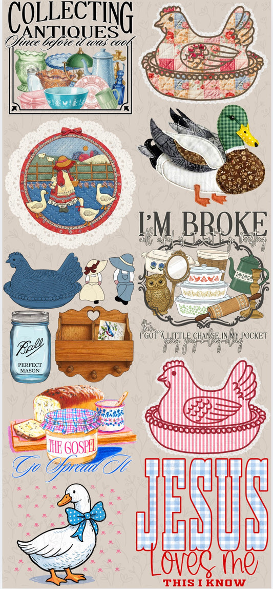 Collecting Antiques Pre Made Gang Sheet