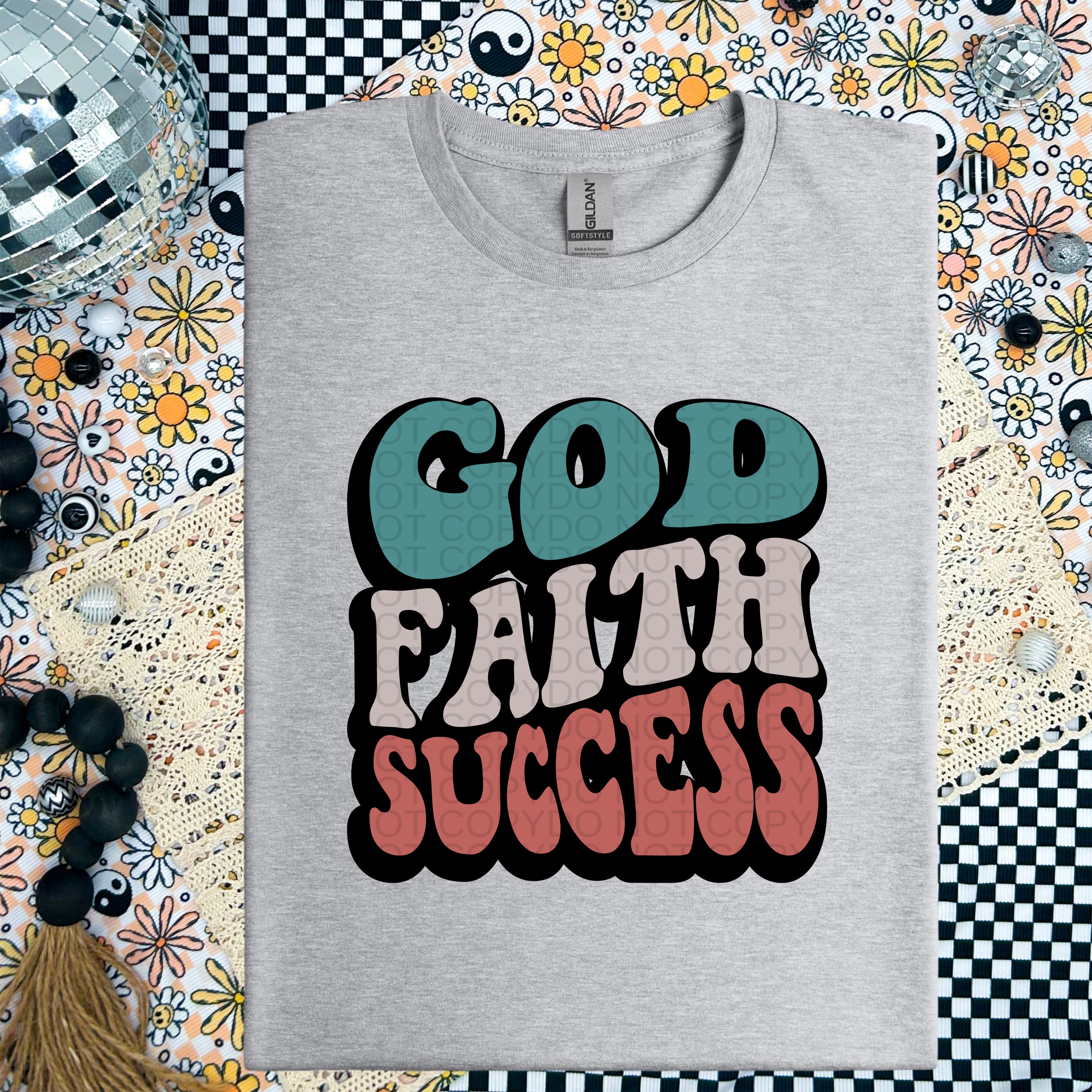 God Faith Success Retro Wavy - TRANSFER (CF) – Raising Wildflower's ...