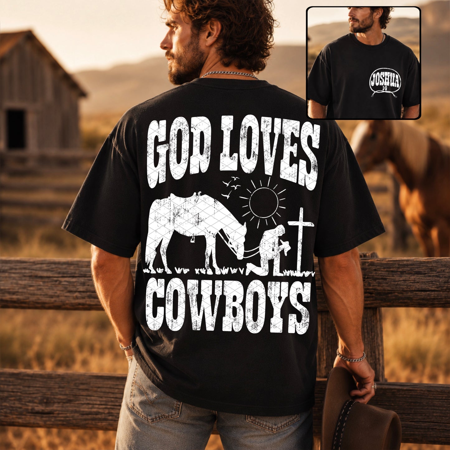 God Loves Cowboys / White - Transfer (SDD)