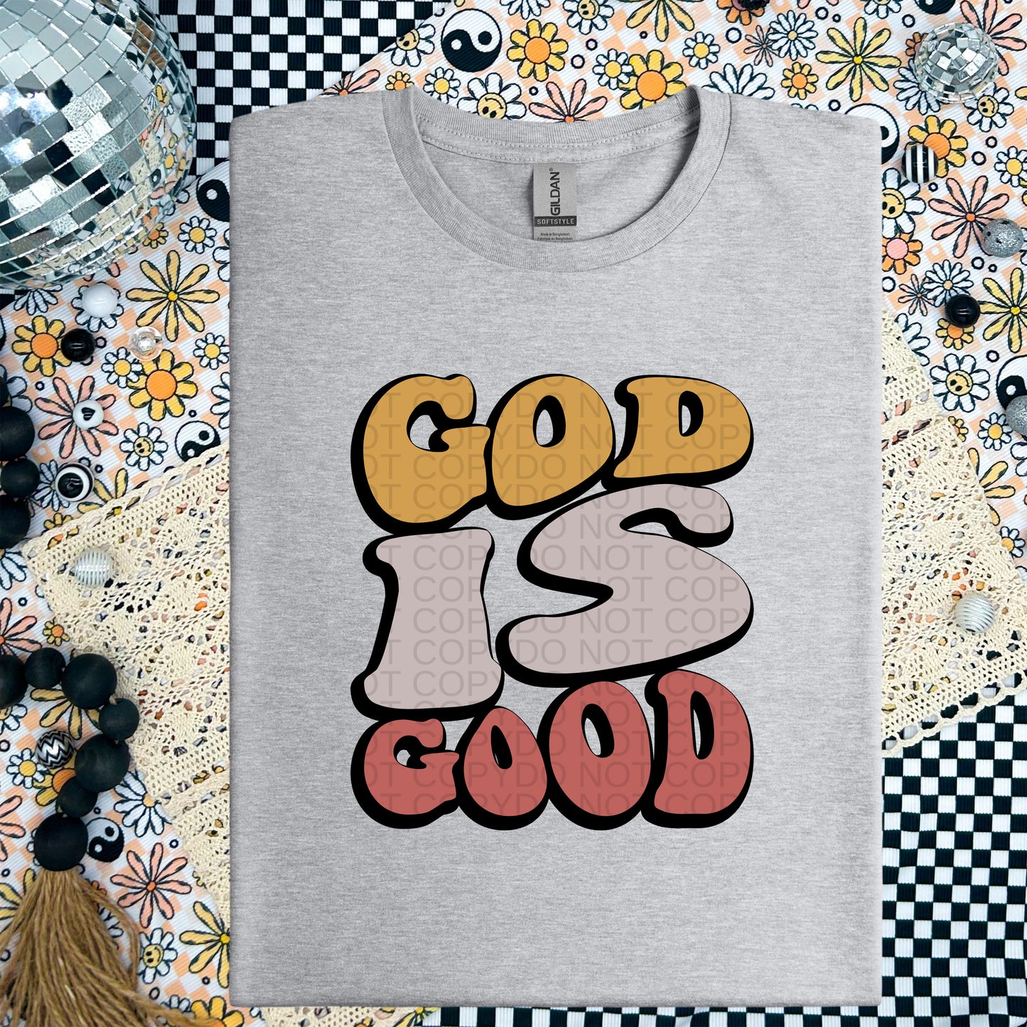 God is Good Retro Wavy - TRANSFER (CF)