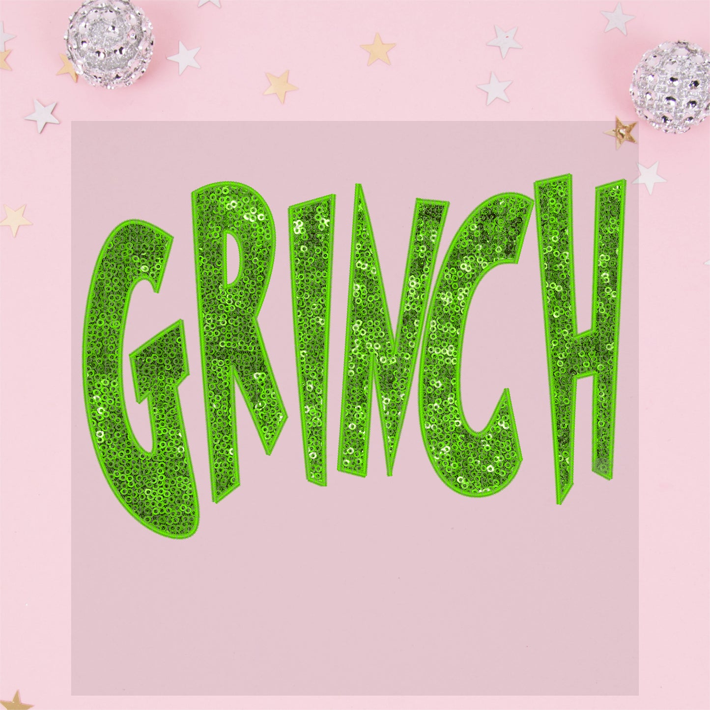 Green Grinch Faux Sequins - TRANSFER (TGG)