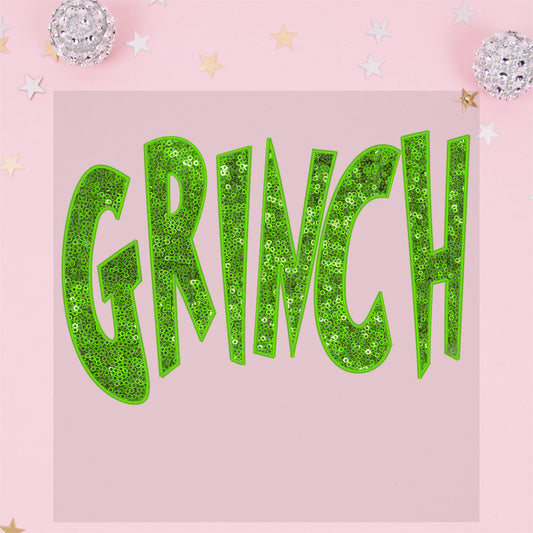 Green Grinch Faux Sequins - TRANSFER (TGG)