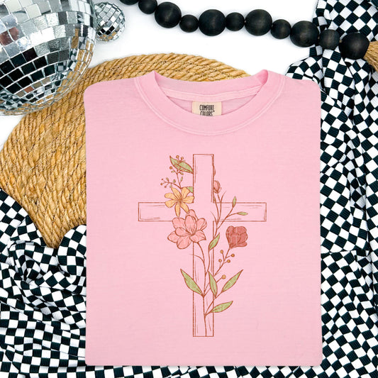 Cross With Flowers -  TRANSFER (SD)