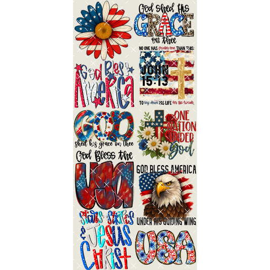 4th Of July - PRE MADE GANG SHEET