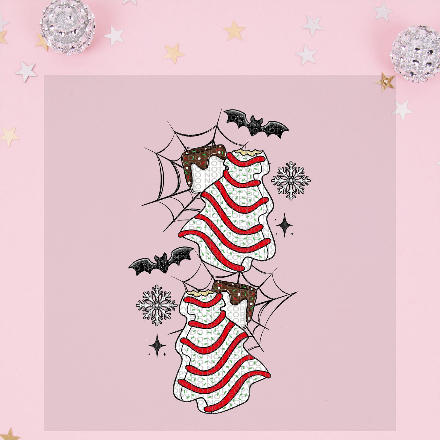 Christmas Cake Spider Web - TRANSFER (TGG)