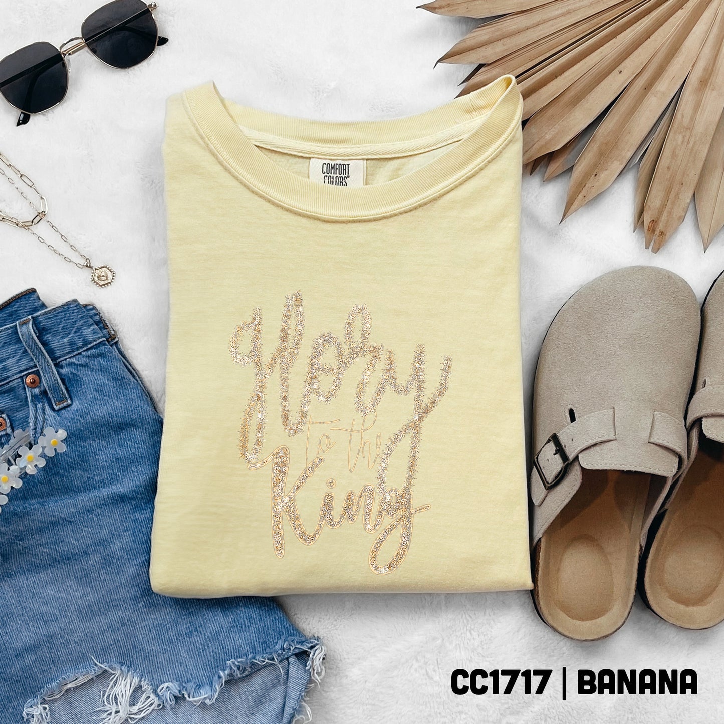 Glory to the King Gold Faux Sequin - TRANSFER (TGG)