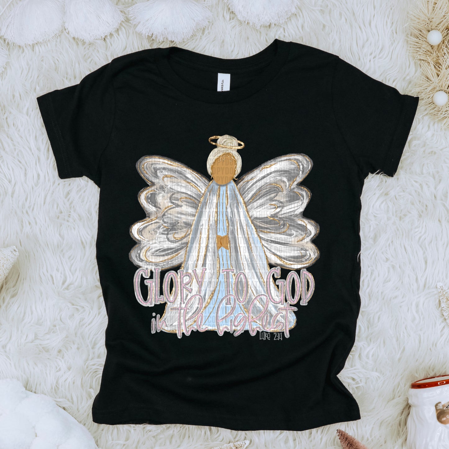 Glory to God Brushstroke Angel - TRANSFER (SDD)