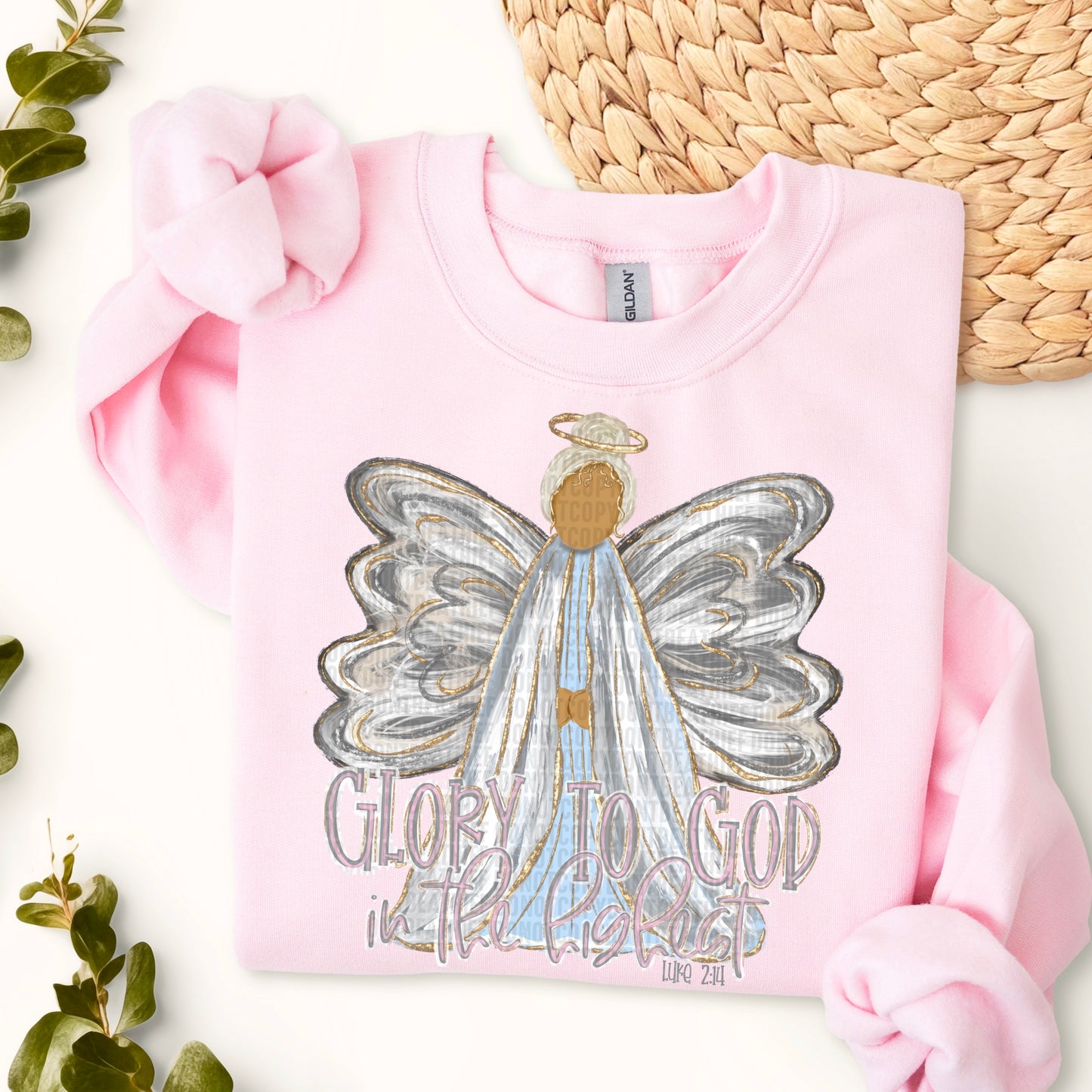 Glory to God Brushstroke Angel - TRANSFER (SDD)