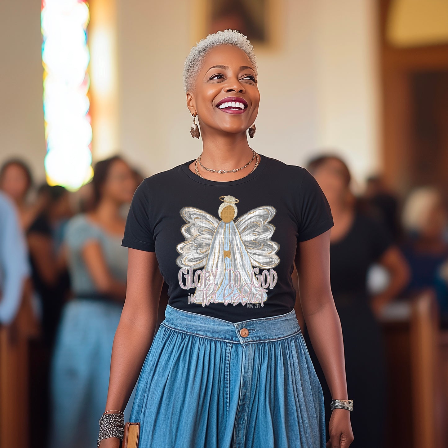 Glory to God Brushstroke Angel - TRANSFER (SDD)