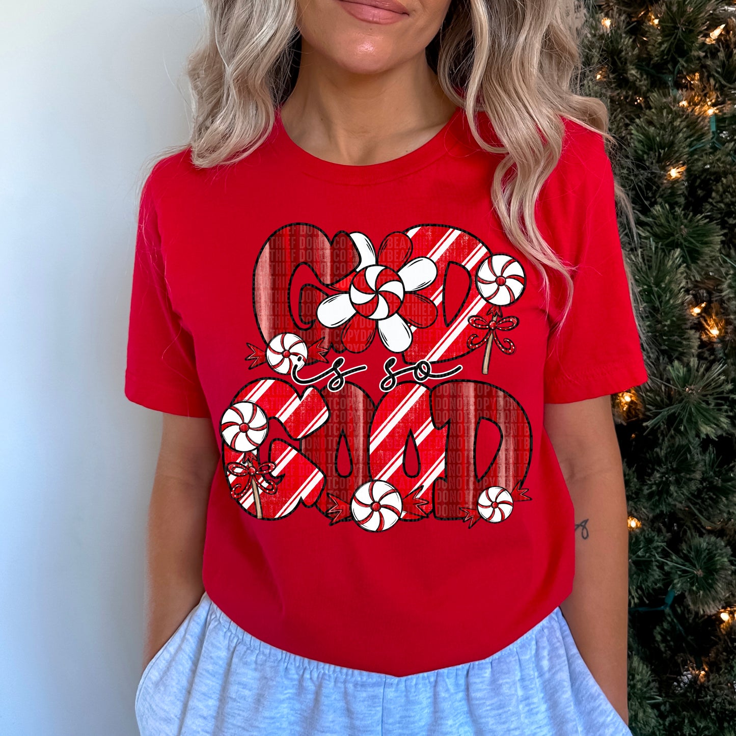 God is Good Red and White Peppermint - TRANSFER (SDD)