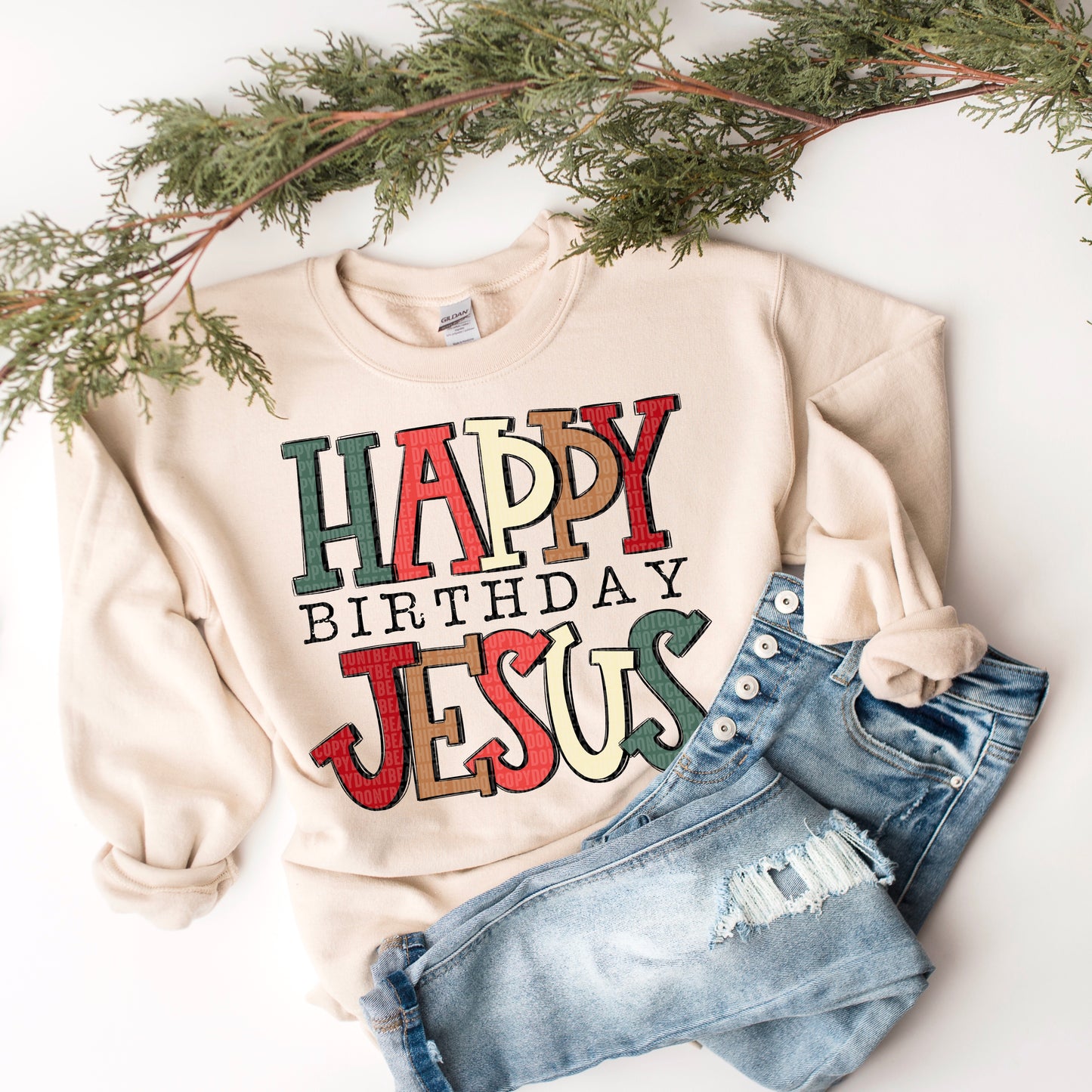 Happy Birthday Jesus Multicolor- TRANSFER (SDD)