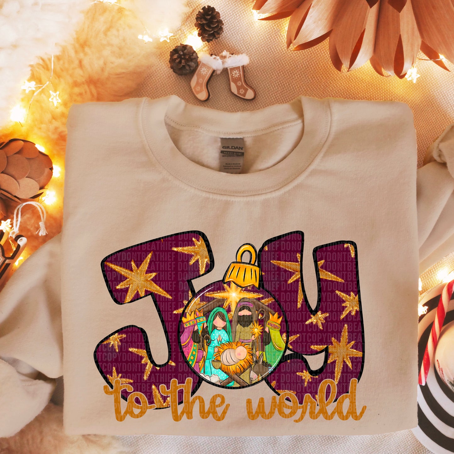 Joy to the World Bulb with Baby Jesus - TRANSFER (SDD)