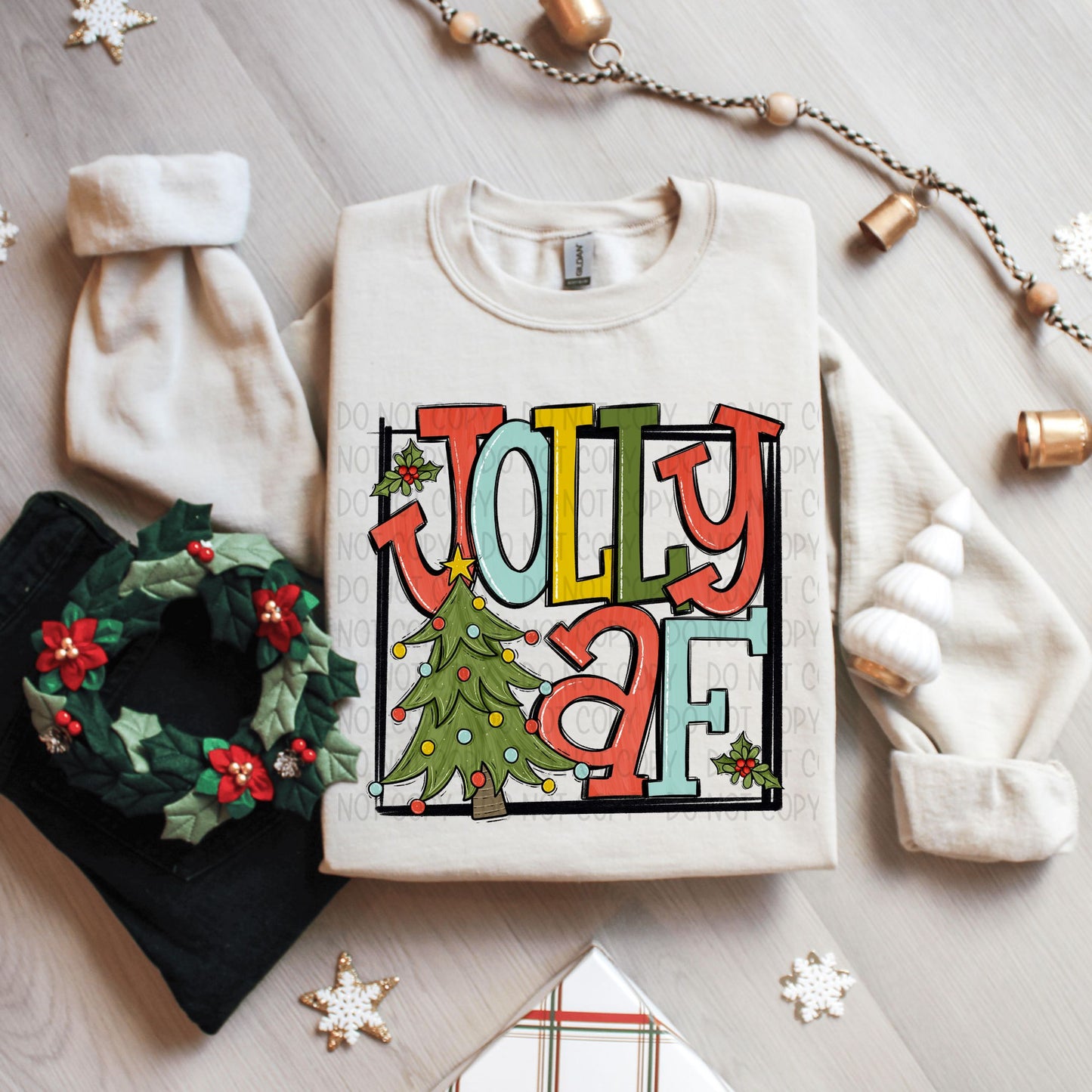 Jolly AF Christmas Tree - TRANSFER (SW)